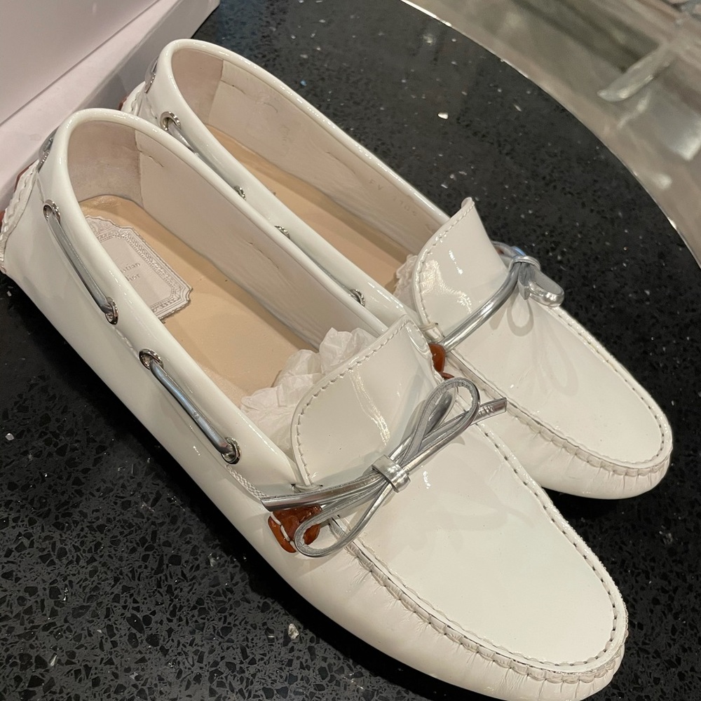 Dior white driver car shoes